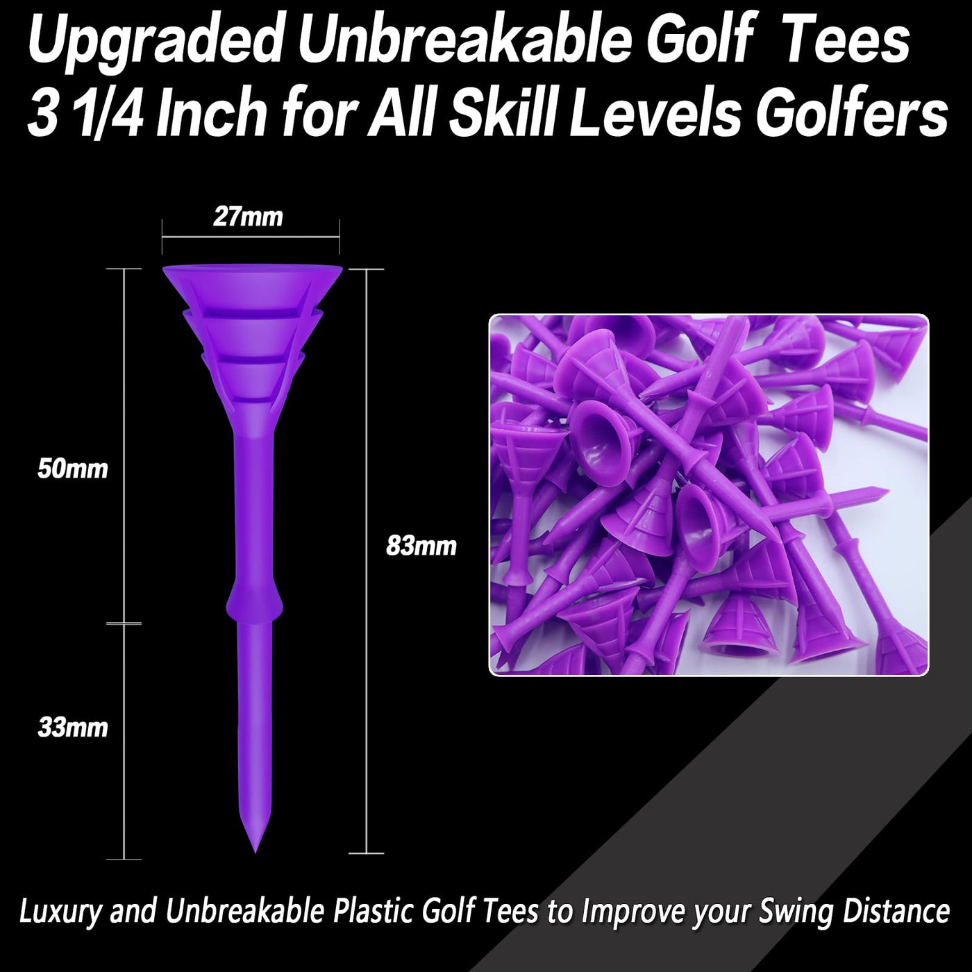 60 Pack Cup Tees 3 1/4 Unbreakable