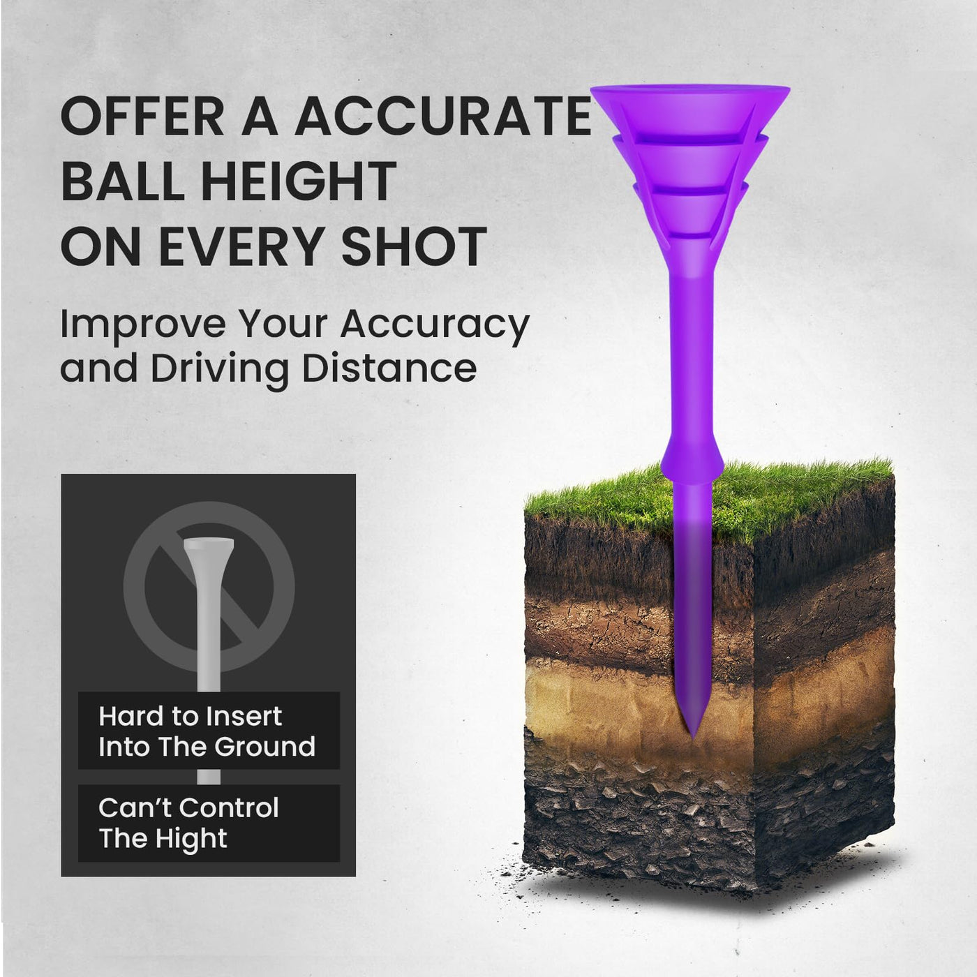 50/100 Pack Golf Tees Unbreakable Plastic 3 1/4