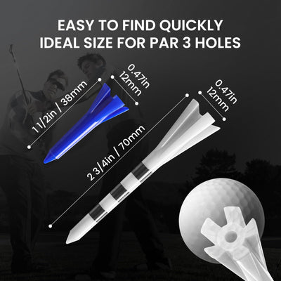 Golf Tees Plastic 80 Driver with 20 Iron Mixed 100 Pack