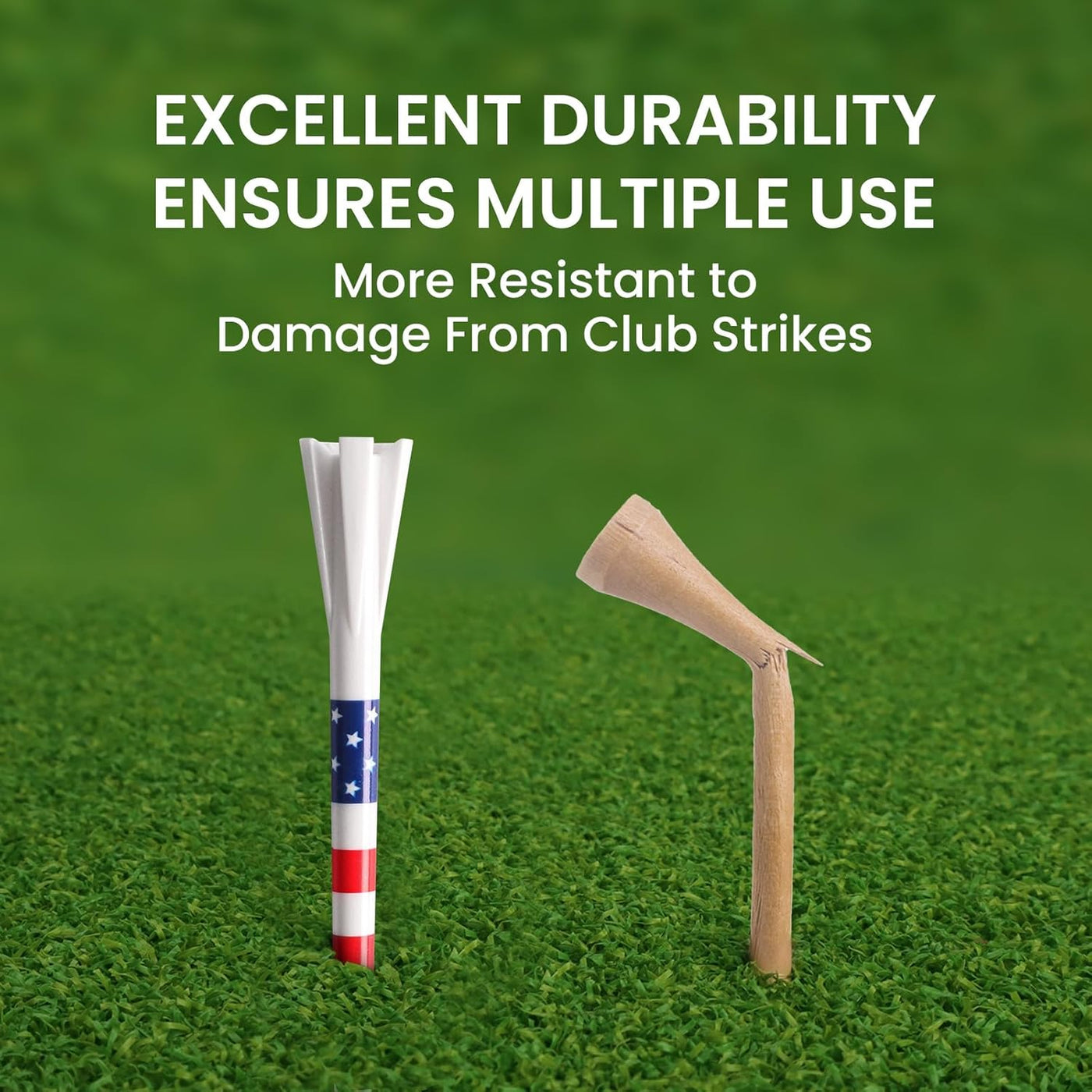 Golf Tees Plastic 60 Driving Range Tees 2 3/4 3 1/4 Inch and 40 More Short Tees 1 1/2 Inch with Golf Tee Bag Pouch