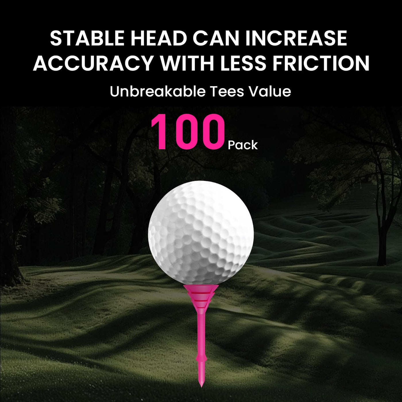 50/100 Pack Golf Tees Unbreakable Plastic 3 1/4