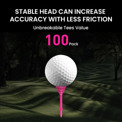 50/100 Pack Golf Tees Unbreakable Plastic 3 1/4