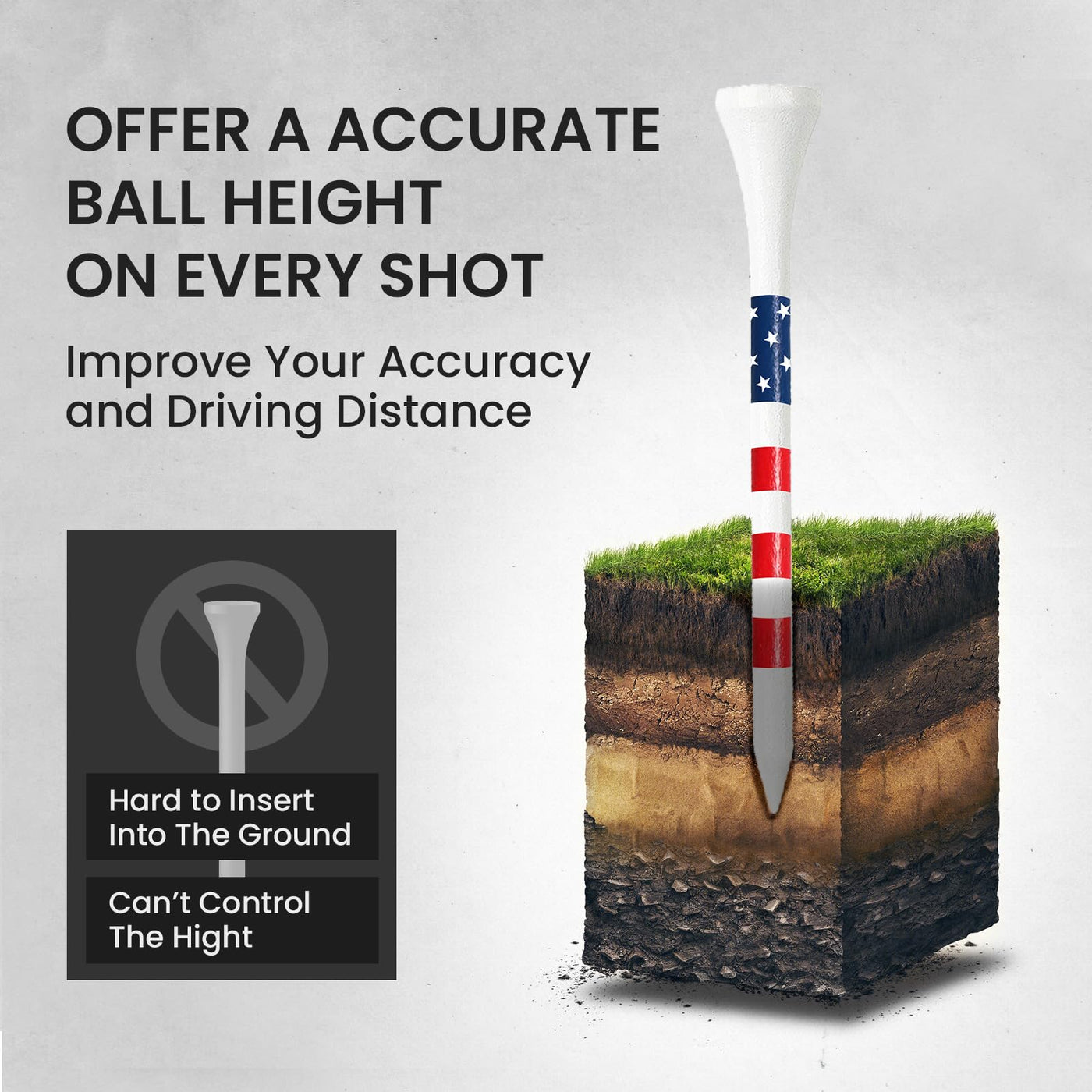 Premium Bamboo Wood Golf Tees Unique Box Design 18-Pack