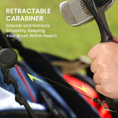 Golf Club Brush Groove Cleaner with Magnetic Carabiner
