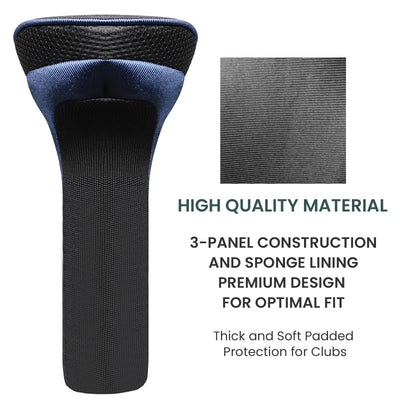 Golf Club Head Covers for Woods Driver Fairway Hybrid Value 5 Pack