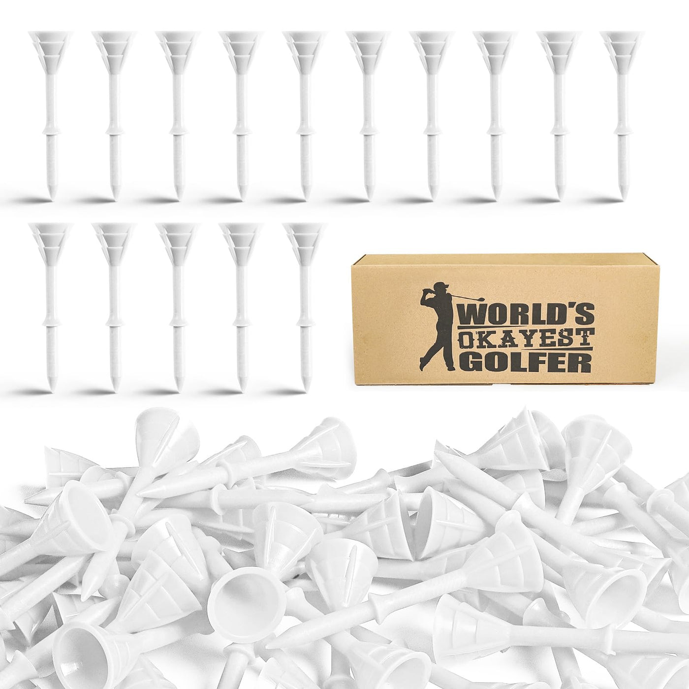 50/100 Pack Golf Tees Unbreakable Plastic 3 1/4