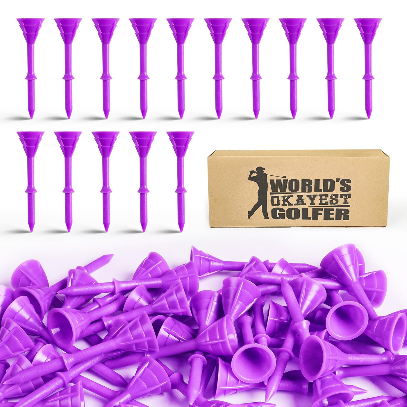 50/100 Pack Golf Tees Unbreakable Plastic 3 1/4