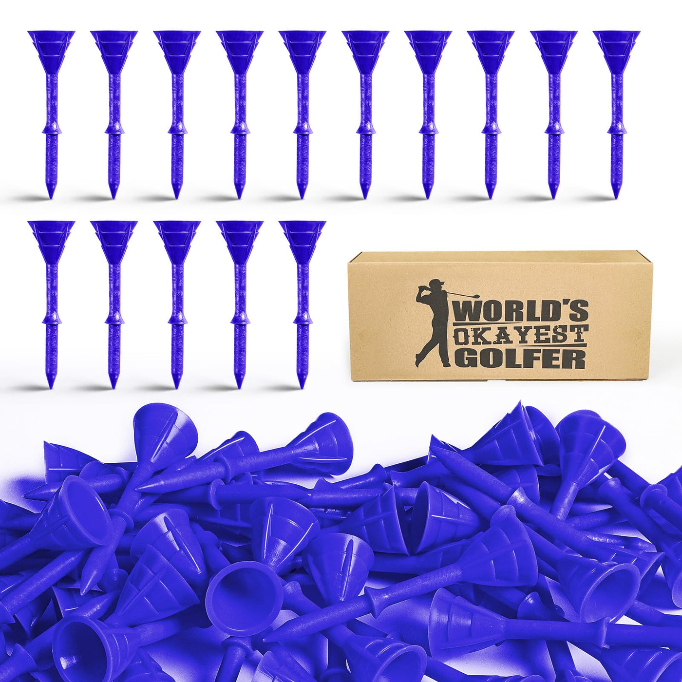 50/100 Pack Golf Tees Unbreakable Plastic 3 1/4