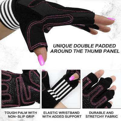 Ladies Weight Lifting Gloves Gym Workout with Wrist Support