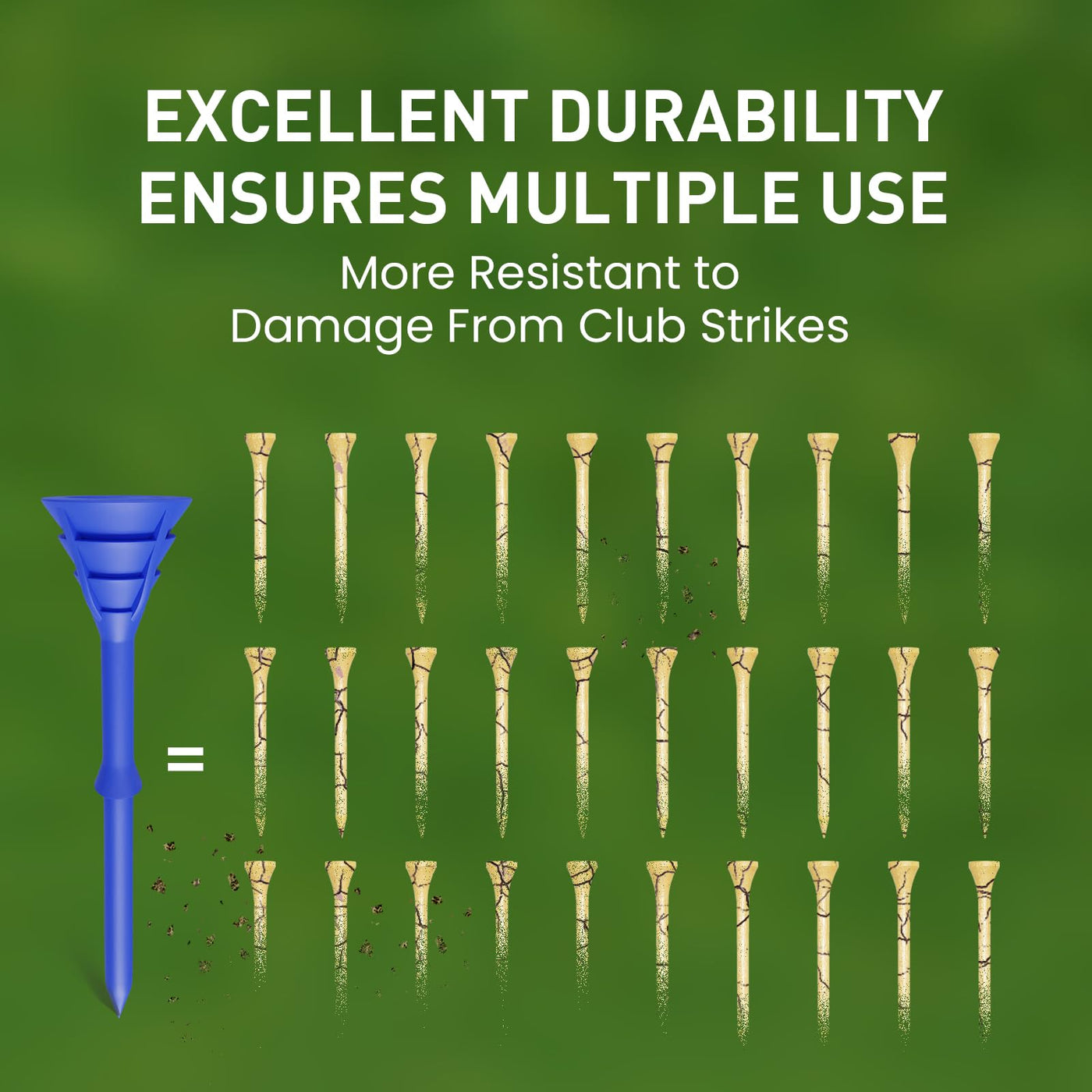 50/100 Pack Golf Tees Unbreakable Plastic 3 1/4