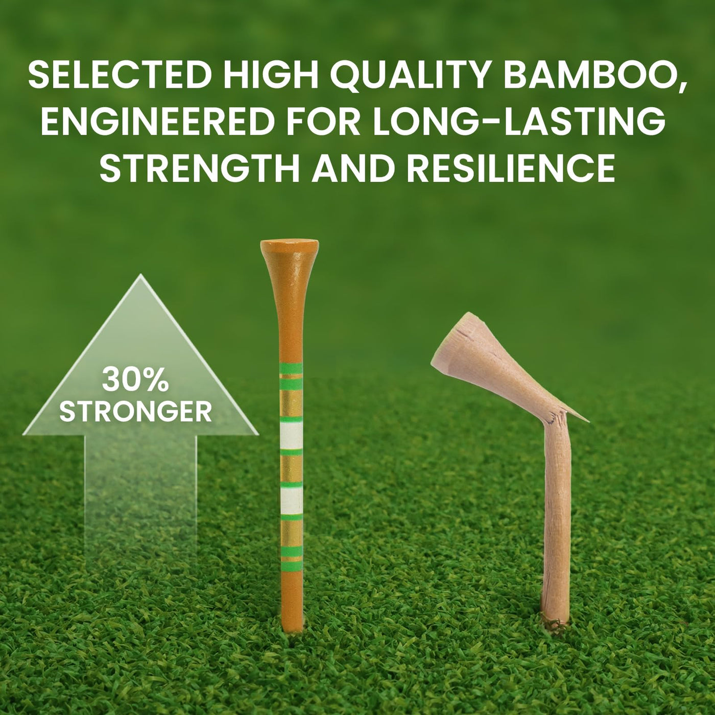 Premium Bamboo Wood Golf Tees Unique Box Design 18-Pack