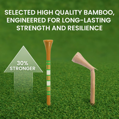 Premium Bamboo Wood Golf Tees Unique Box Design 18-Pack