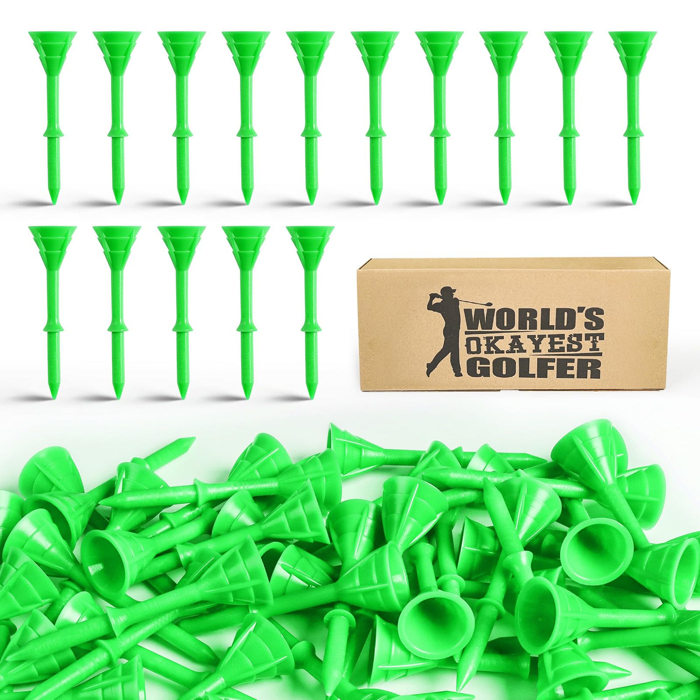 50/100 Pack Golf Tees Unbreakable Plastic 3 1/4