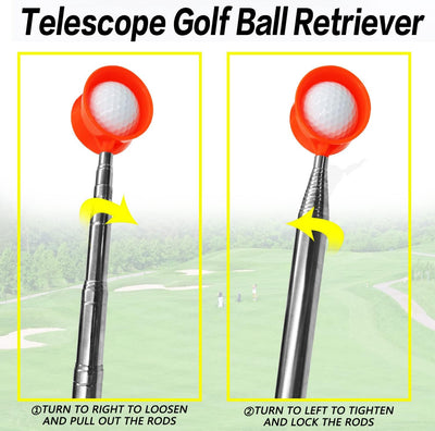 Golf Ball Retriever Pole for Water Telescopic 9 Feet 12 Ft with Golf Cleaner Towel