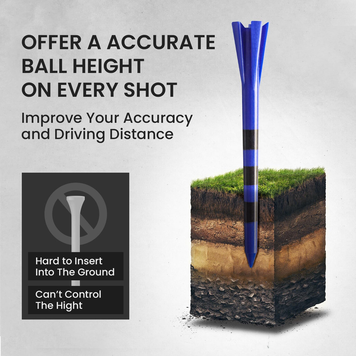 Golf Tees Plastic 80 Driver with 20 Iron Mixed 100 Pack