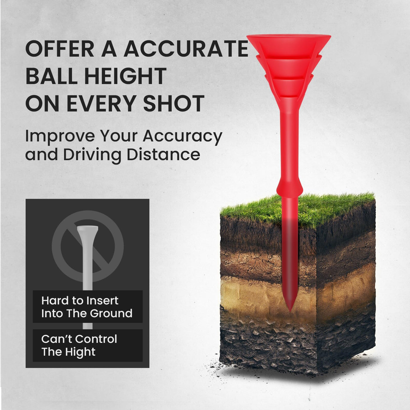 50/100 Pack Golf Tees Unbreakable Plastic 3 1/4