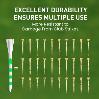 Luck Clover Golf Tees 80 Driver with 20 Iron Plastic Tee Mixed Pack