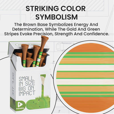 Premium Bamboo Wood Golf Tees Unique Box Design 18-Pack