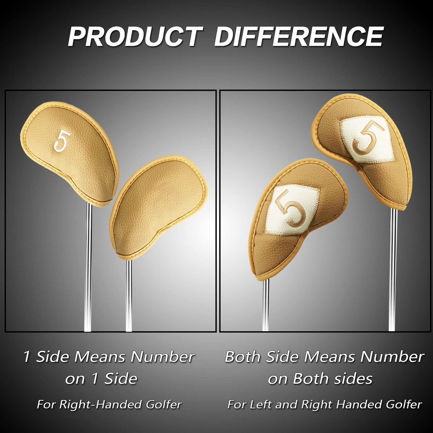 Golf Iron Head Covers 12 Piece Set Universal Fit