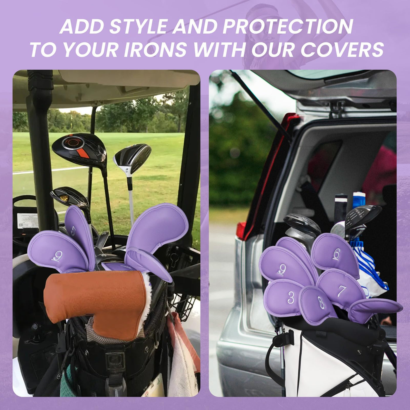 Golf Iron Head Covers 12 Piece Set Universal Fit