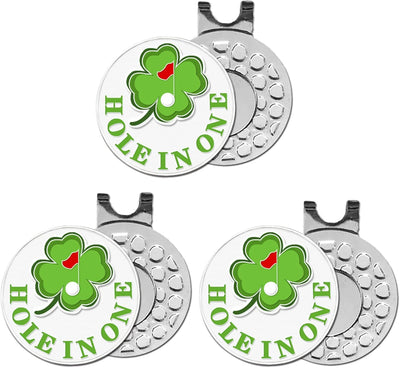 3 Pcs Golf Ball Markers with 3 Pack Hat Clip