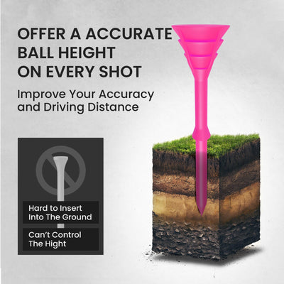 50/100 Pack Golf Tees Unbreakable Plastic 3 1/4