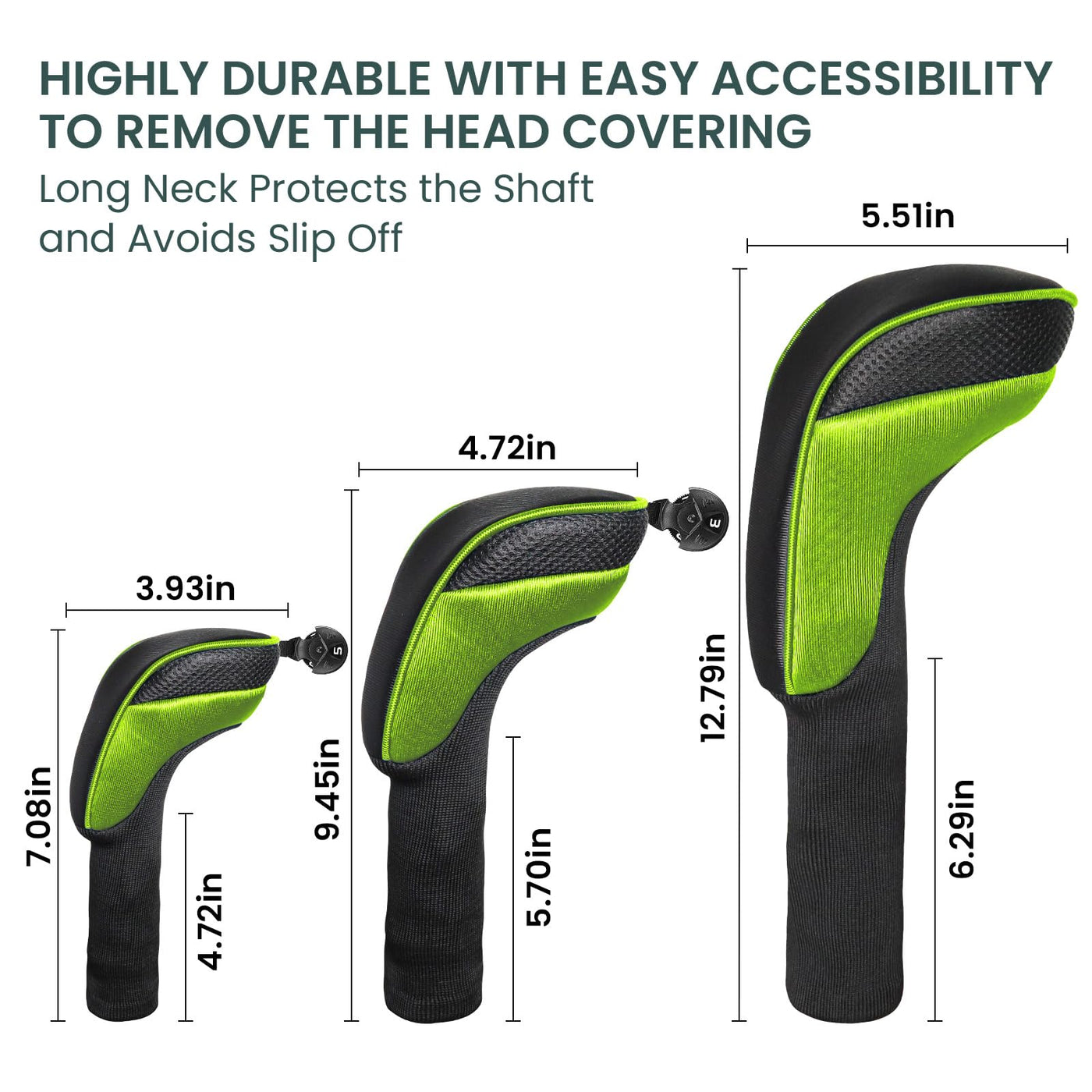 Golf Club Head Covers for Woods Driver Fairway Hybrid Value 5 Pack