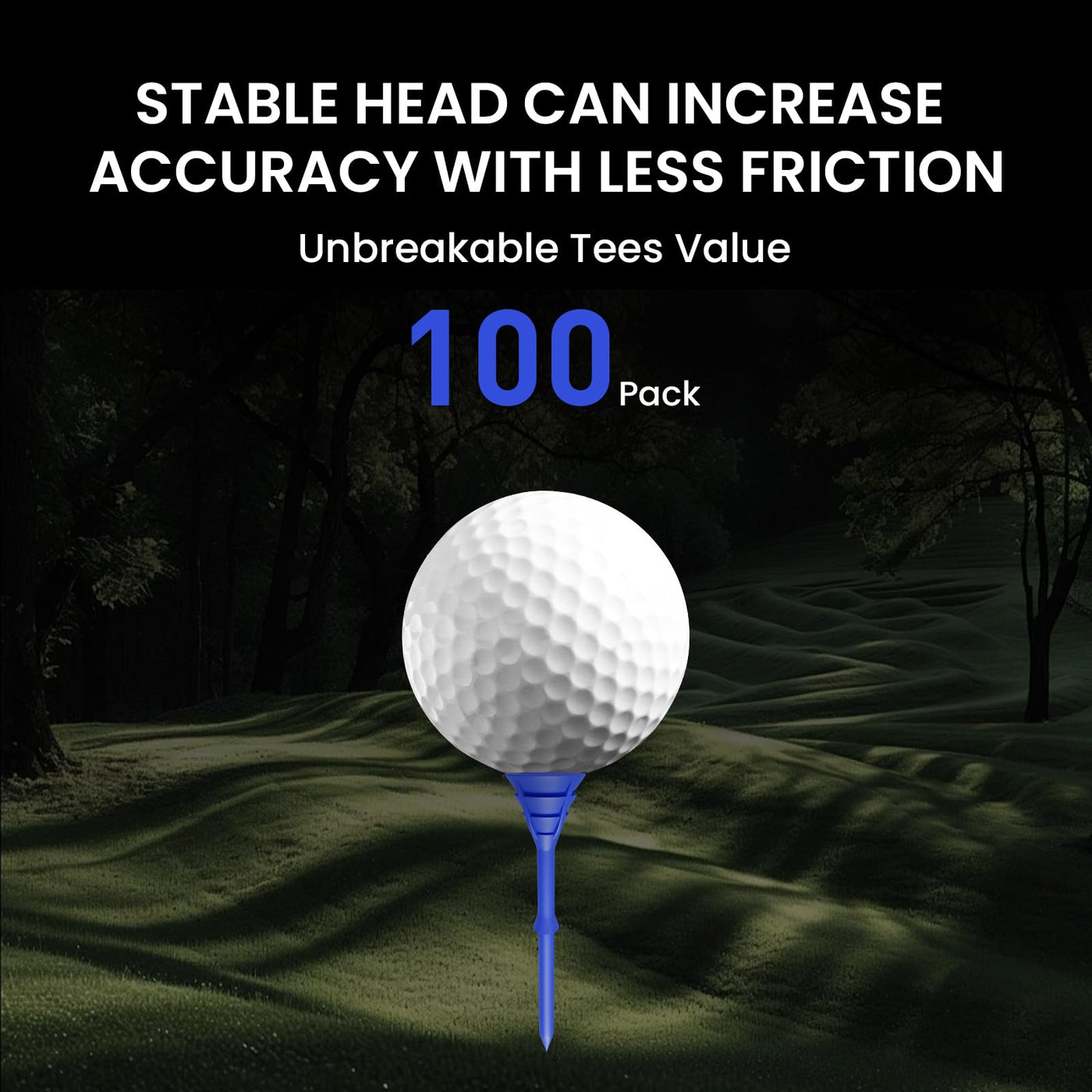 50/100 Pack Golf Tees Unbreakable Plastic 3 1/4