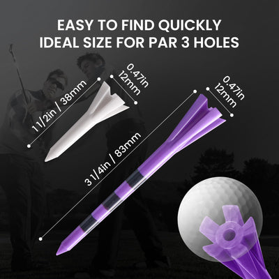 Golf Tees Plastic 80 Driver with 20 Iron Mixed 100 Pack