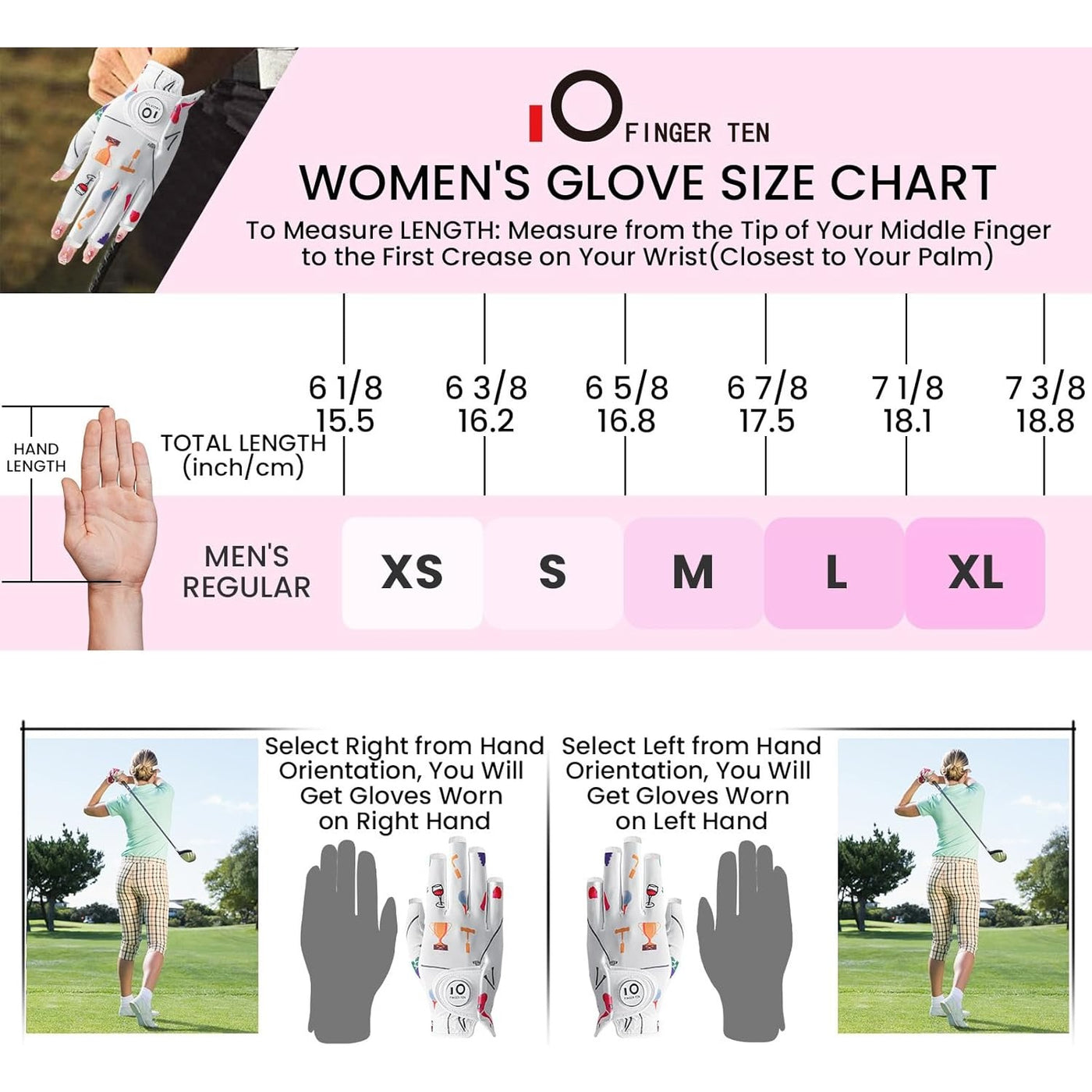 Golf Gloves Women Golf Party Half Finger 1 Pack