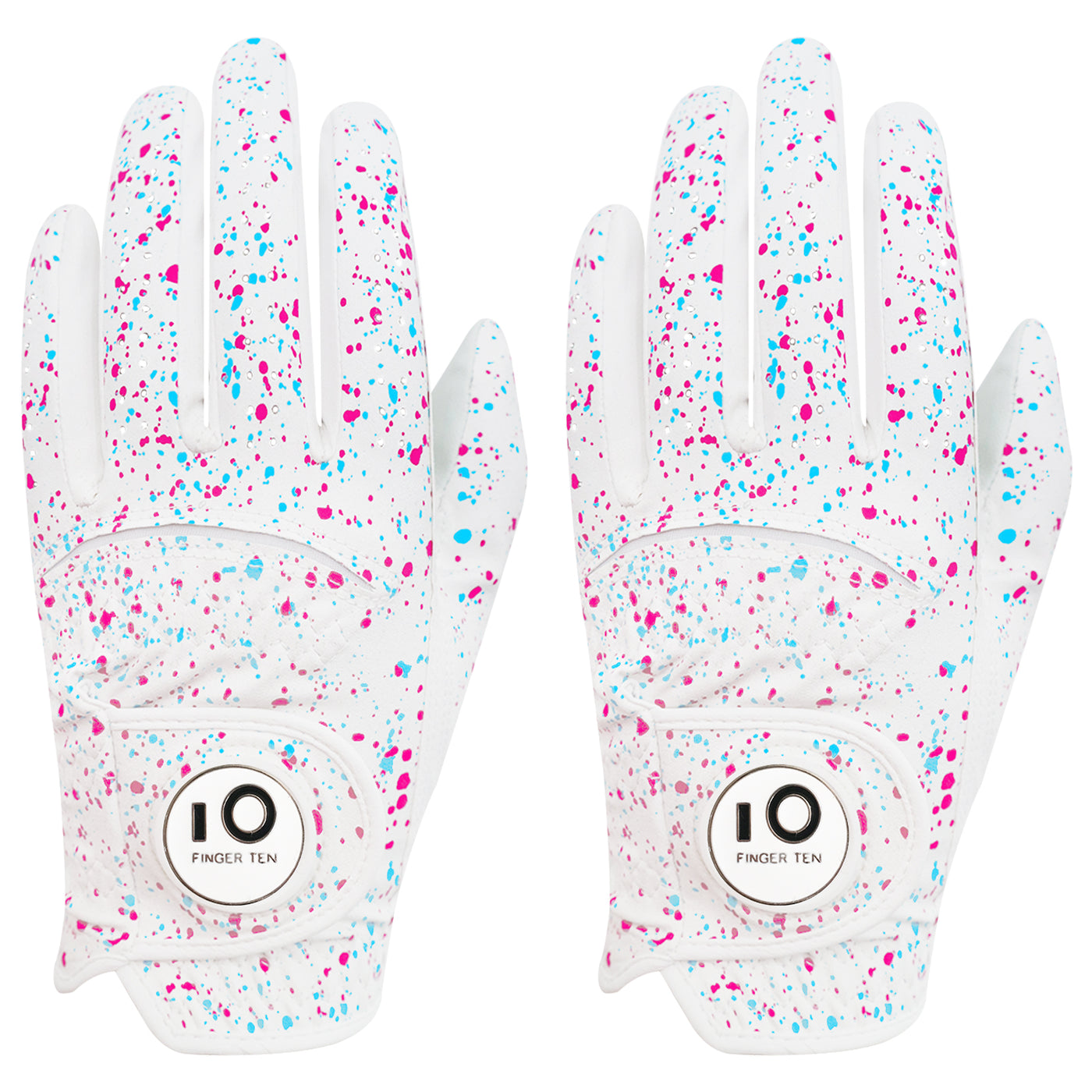 Golf Gloves Men Printed with Ball Marker 2 Pack