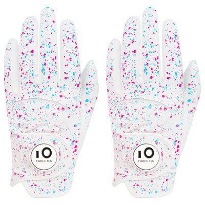 Golf Gloves Men Printed with Ball Marker 2 Pack