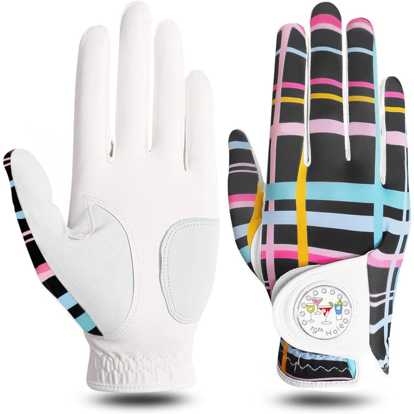 Golf Gloves Women Stripes Full Finger 1 Pack