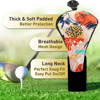 Golf Club Head Covers Woods Hybrids 4 Pack