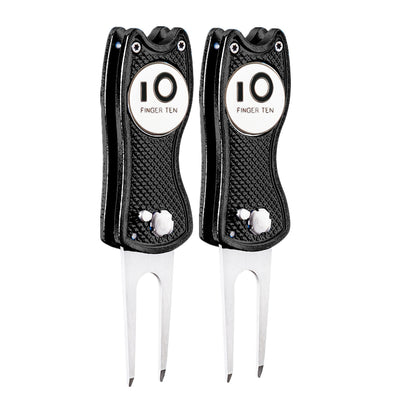 2er-Pack Golf-Divot-Tools mit Ballmarker 