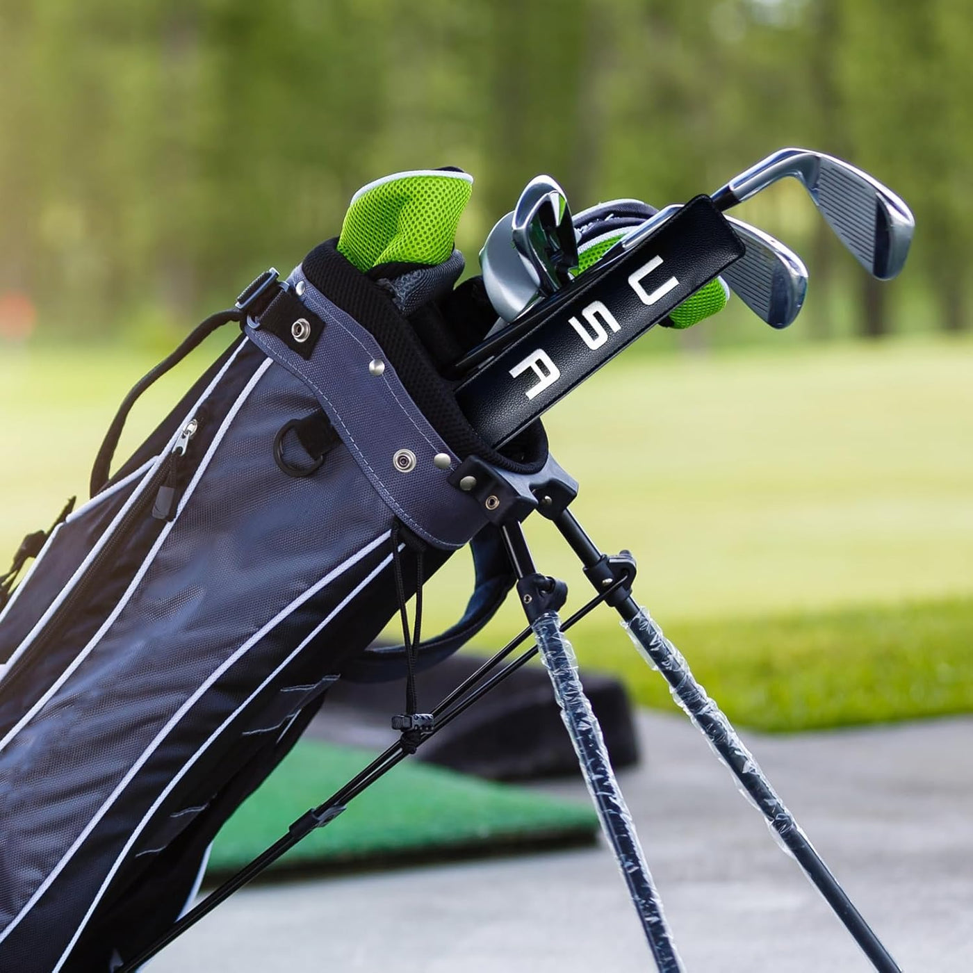 Étui en cuir pour bâton d'alignement de golf, drapeau américain, 1 paquet 