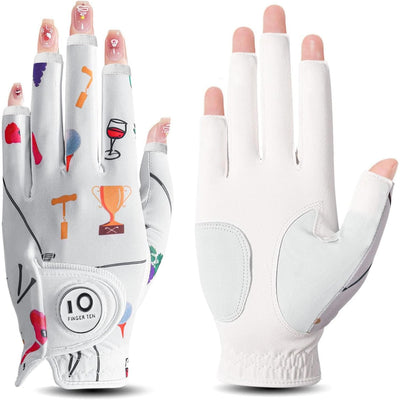 Golf Gloves Women Golf Party Half Finger 1 Pack