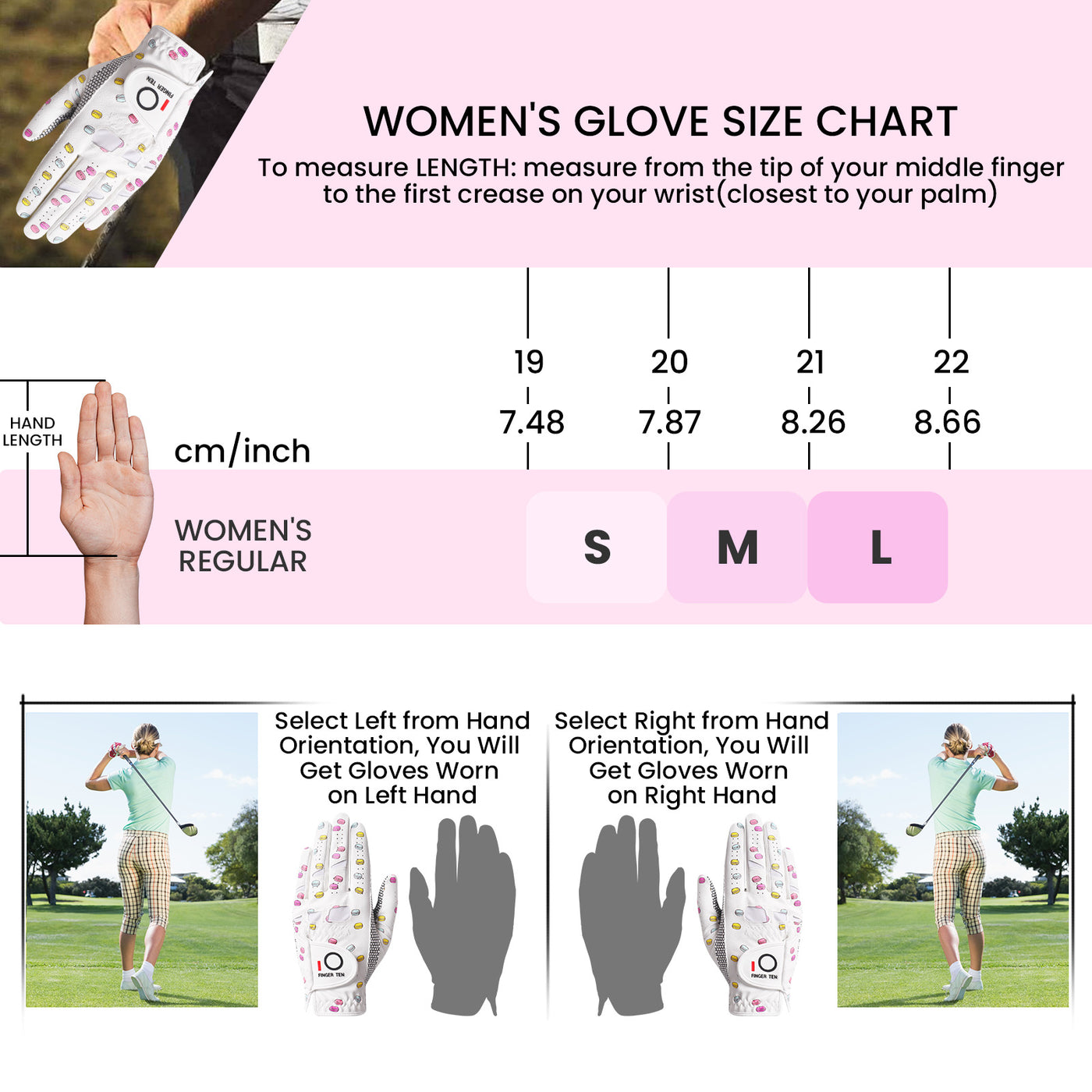 Women's Golf Gloves Extra Grip All Weather 2 Pack