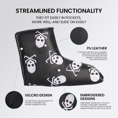 Waterproof Protection Golf Putter Covers Skull Fit Most Blade Putters