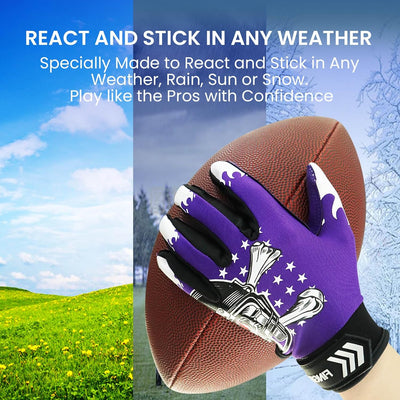 Football Receiver Gloves Youth White Green