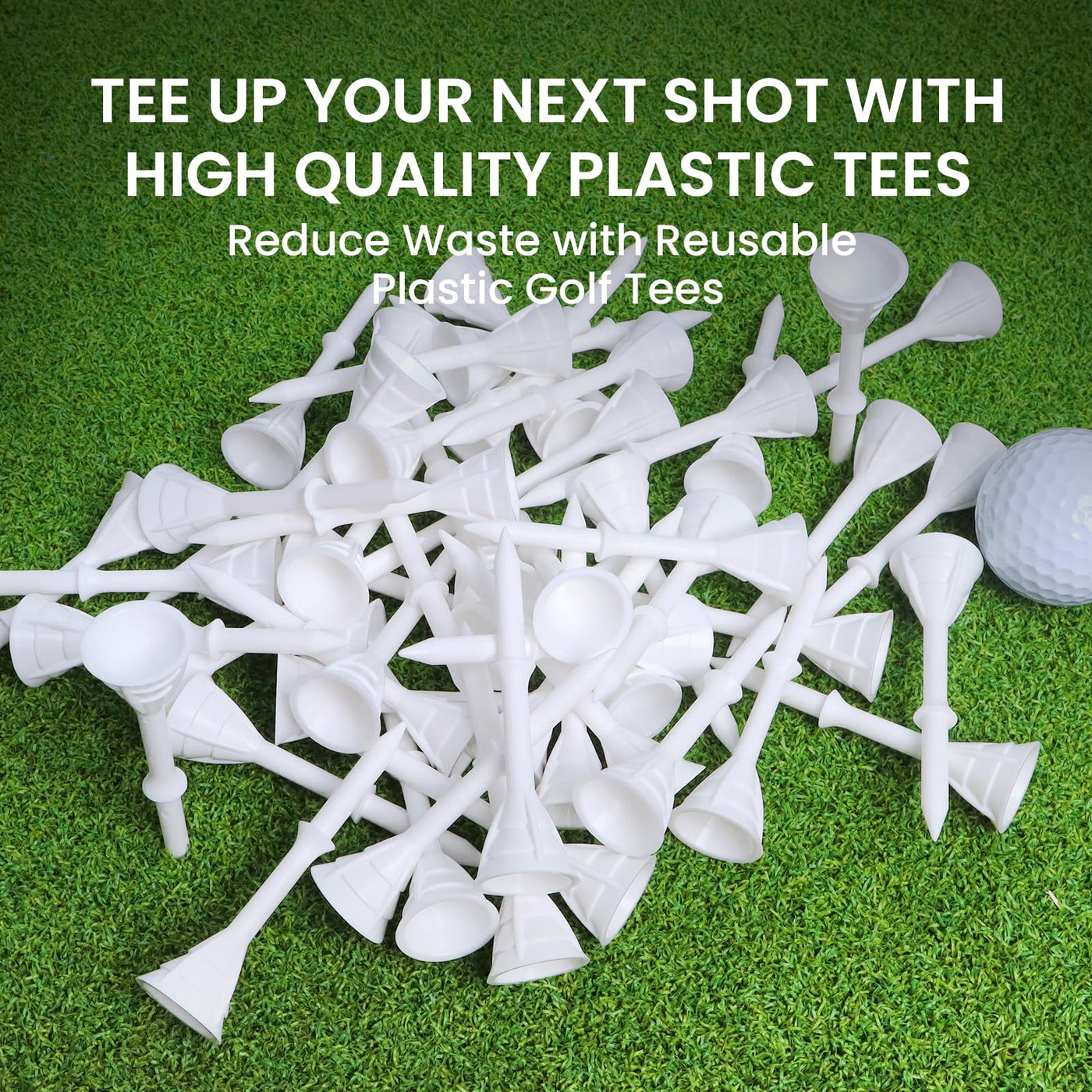 50/100 Pack Golf Tees Unbreakable Plastic 3 1/4