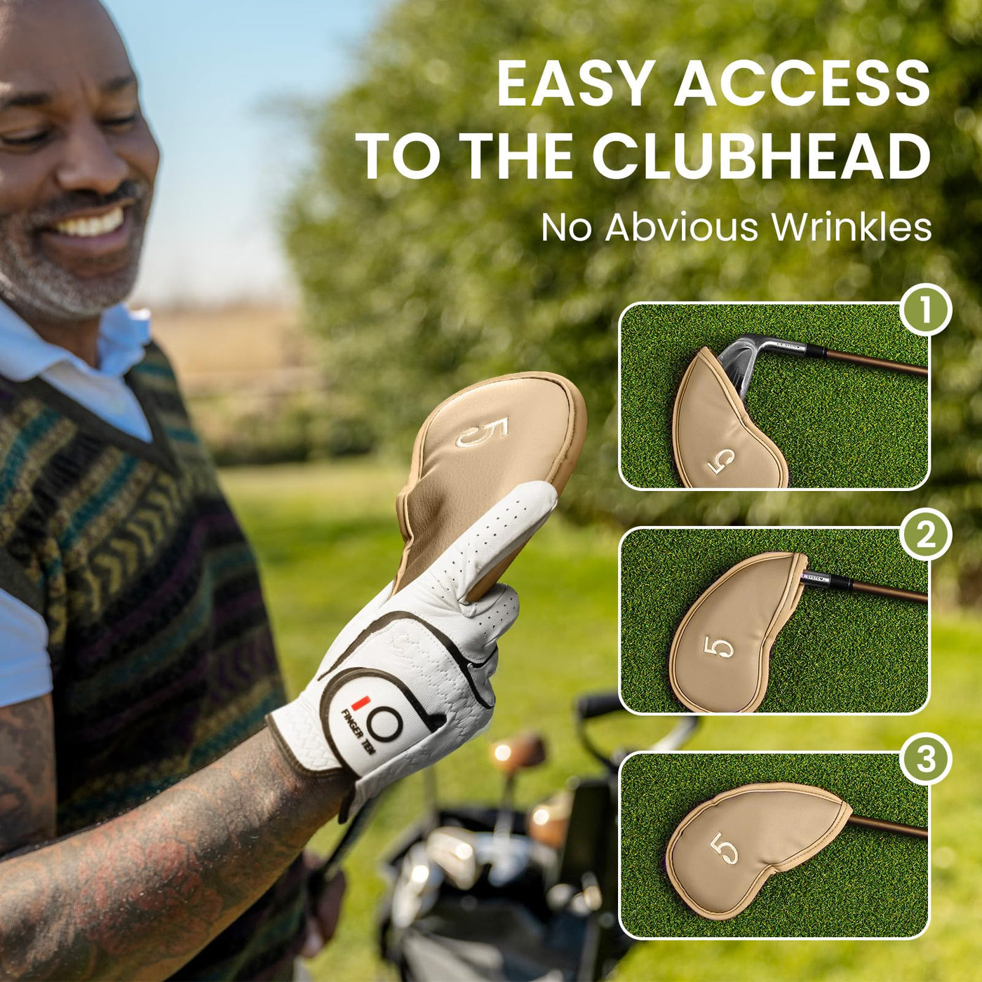 Golf Iron Head Covers 12 Piece Set Universal Fit