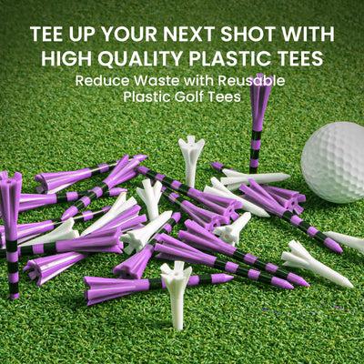 Golf Tees Plastic 80 Driver with 20 Iron Mixed 100 Pack
