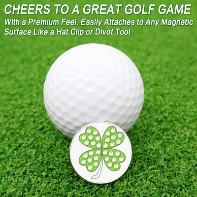 3 Pcs Golf Ball Markers with 3 Pack Hat Clip