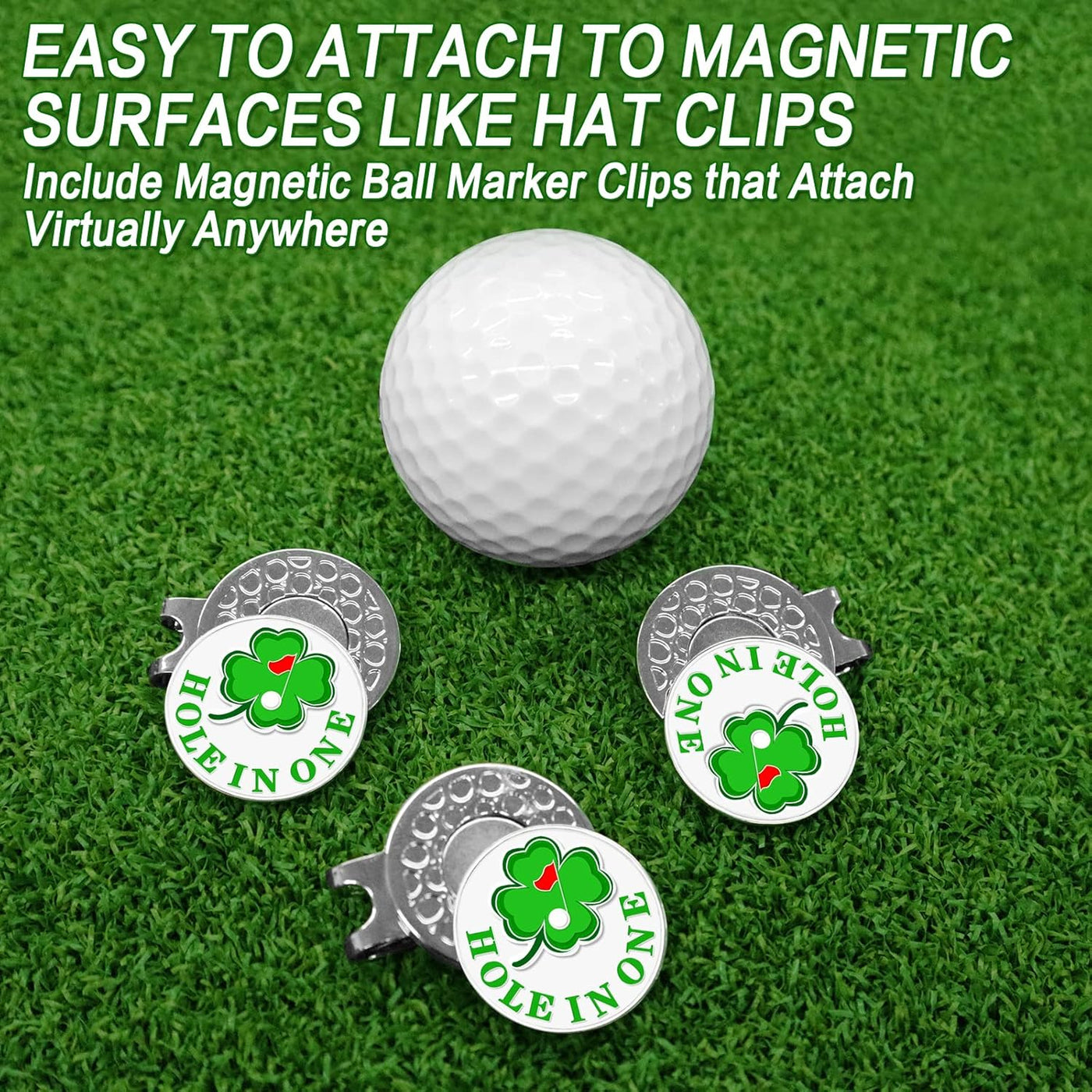 3 Pcs Golf Ball Markers with 3 Pack Hat Clip