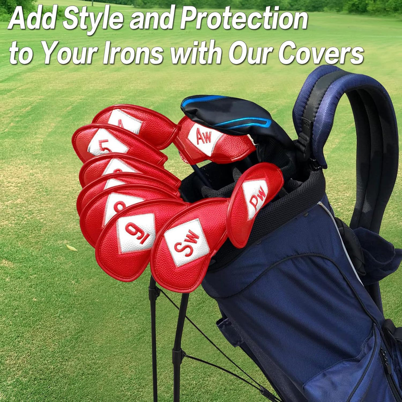 Golf Iron Head Covers Value Both Sides Embroidery 12 Piece Set Fit Main Iron Clubs