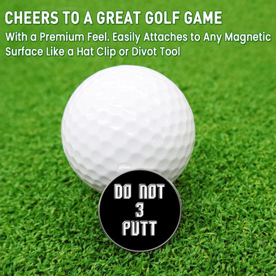 3 Pcs Golf Ball Markers with 3 Pack Hat Clip