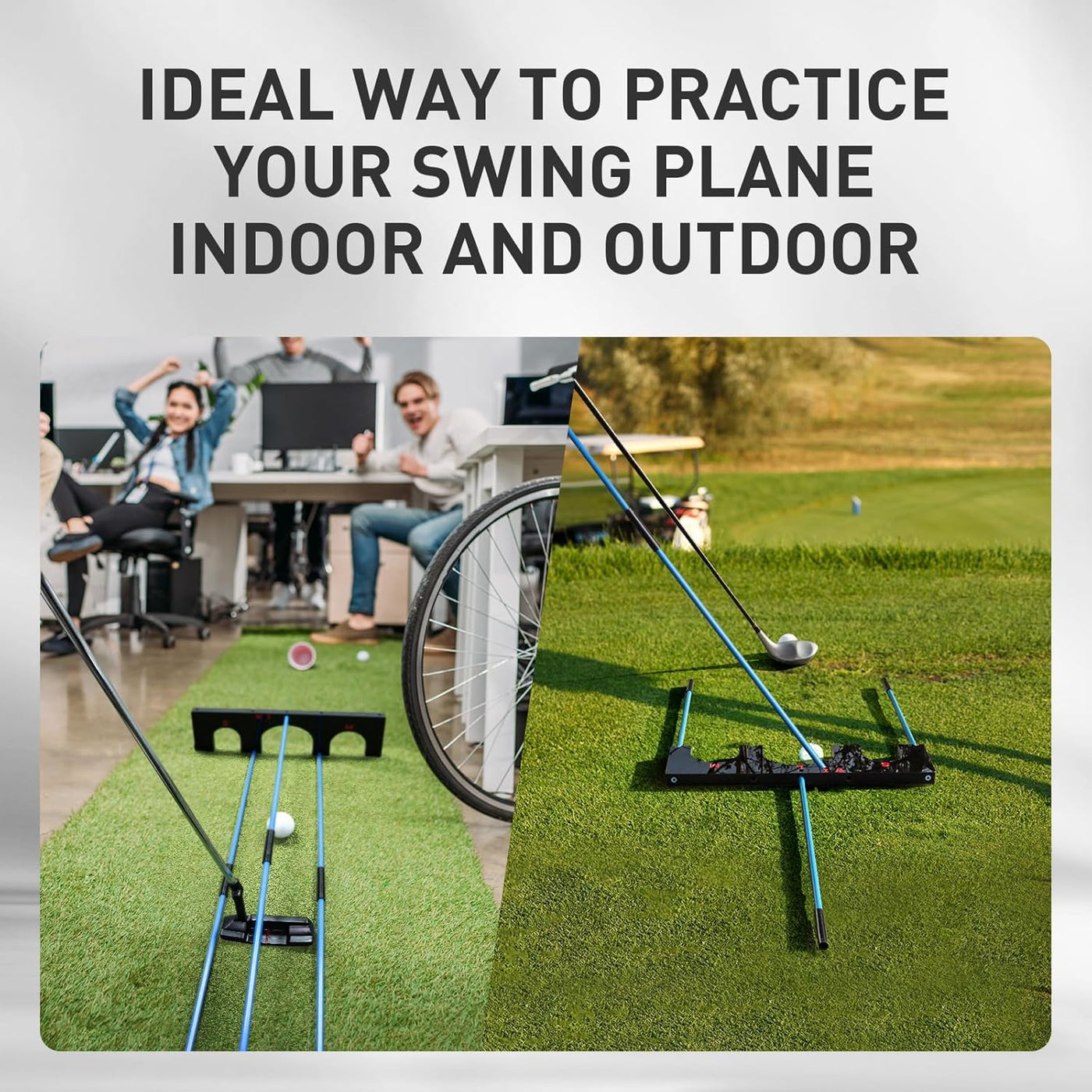 Golf Training Aid Gate with 6 Alignment Sticks and 5 Different Swing Plane Angles Professional Portable Light Weight