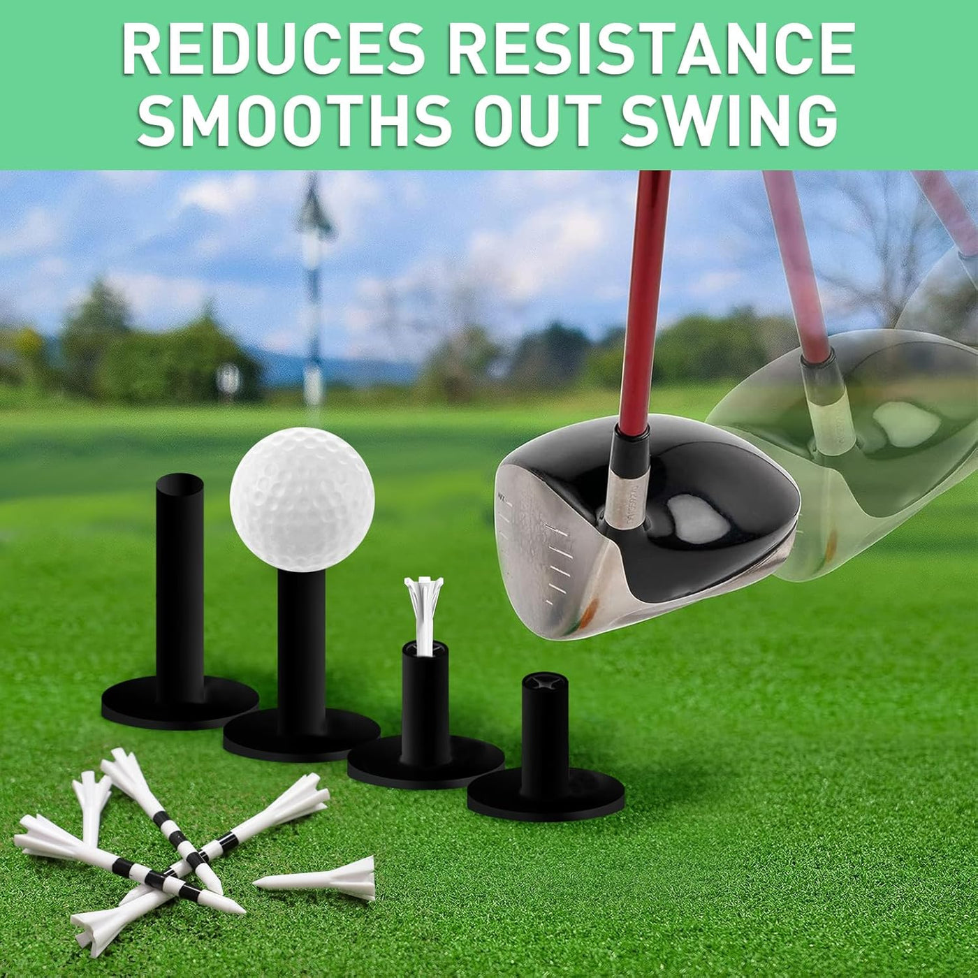 Golf Rubber Tees Driving Range 3 Inch 1.5'' 2.25'' 2.75'' 3.13'' Tee Holder for Mat with Plastic Tees