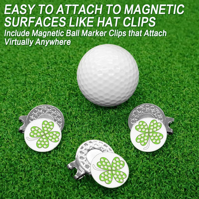 3 Pcs Golf Ball Markers with 3 Pack Hat Clip